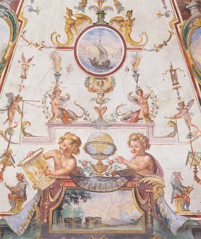 لوحة السقف من ستانزينو ديلي ماتيماتيش (لوحة جدارية مع درجة حرارة) (انظر 254071-254073) بواسطة جوليو باريجي